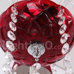 Designer Touch Decorative 6 Light Red K9 Crystal Candle Style Chandelier