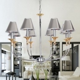 Designer Touch Decorative 8 Light Modern Contemporary Chrome Candle Style Chandelier