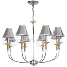 Designer Touch Decorative 8 Light Modern Contemporary Chrome Candle Style Chandelier