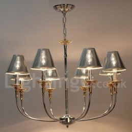 Designer Touch Decorative 8 Light Modern Contemporary Chrome Candle Style Chandelier