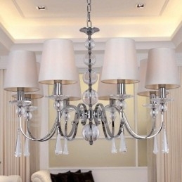 Designer Touch Decorative 8 Light Contemporary K9 Crystal Candle Style Chandelier