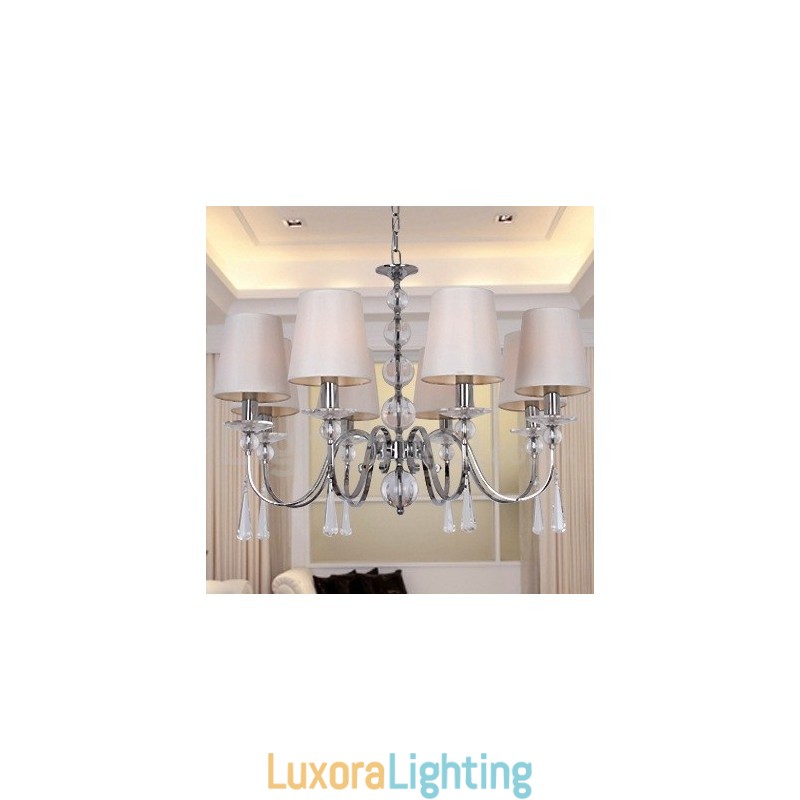 Designer Touch Decorative 8 Light Contemporary K9 Crystal Candle Style Chandelier
