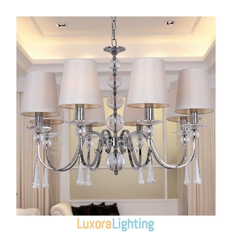 Designer Touch Decorative 8 Light Contemporary K9 Crystal Candle Style Chandelier