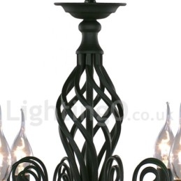 Designer Touch Decorative 5 Light Contemporary Retro Black Candle Style Chandelier