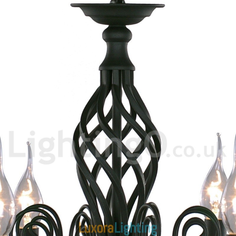 Designer Touch Decorative 5 Light Contemporary Retro Black Candle Style Chandelier