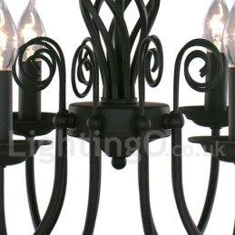 Designer Touch Decorative 5 Light Contemporary Retro Black Candle Style Chandelier
