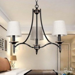 Designer Touch Decorative 3 Light Rustic Retro Black Contemporary Candle Style Chandelier