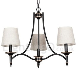 Designer Touch Decorative 3 Light Rustic Retro Black Contemporary Candle Style Chandelier
