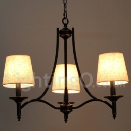 Designer Touch Decorative 3 Light Rustic Retro Black Contemporary Candle Style Chandelier