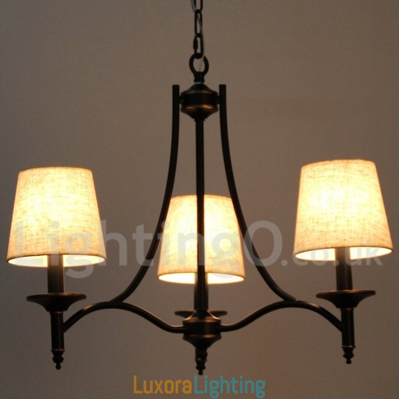 Designer Touch Decorative 3 Light Rustic Retro Black Contemporary Candle Style Chandelier