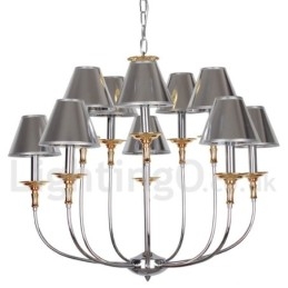 Designer Touch Decorative 10 Light Modern Contemporary Chrome Candle Style Chandelier