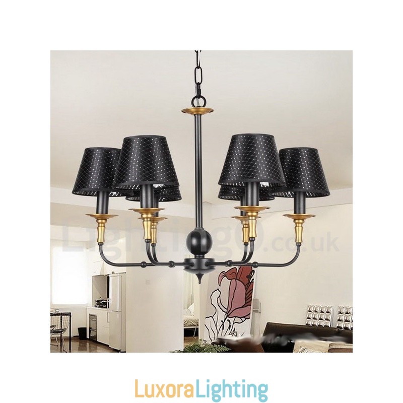 Designer Touch Decorative 6 Light Retro Rustic Candle Style Chandelier