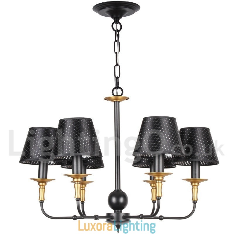 Designer Touch Decorative 6 Light Retro Rustic Candle Style Chandelier
