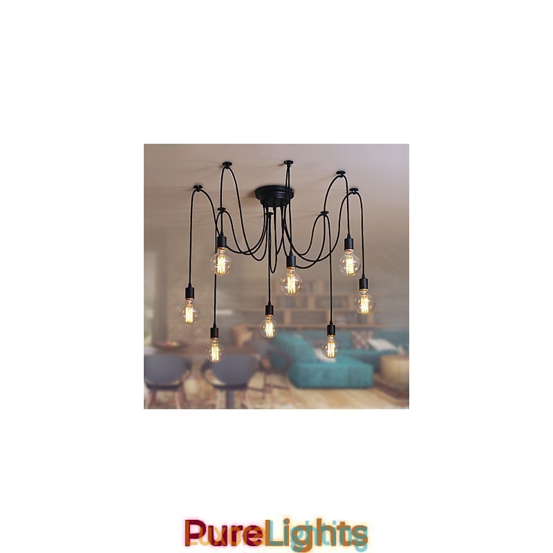 Designer Touch Decorative 8 Lights Chandelier Pendant Light Traditional Classic Retro Metal