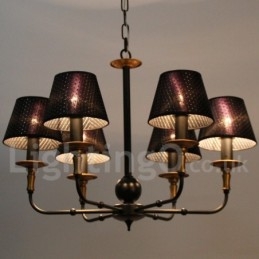 Designer Touch Decorative 6 Light Retro Rustic Candle Style Chandelier