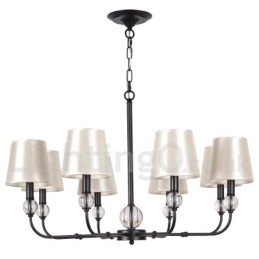 Designer Touch Decorative 8 Light Rustic Retro Black Contemporary Candle Style Chandelier