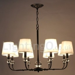 Designer Touch Decorative 8 Light Rustic Retro Black Contemporary Candle Style Chandelier
