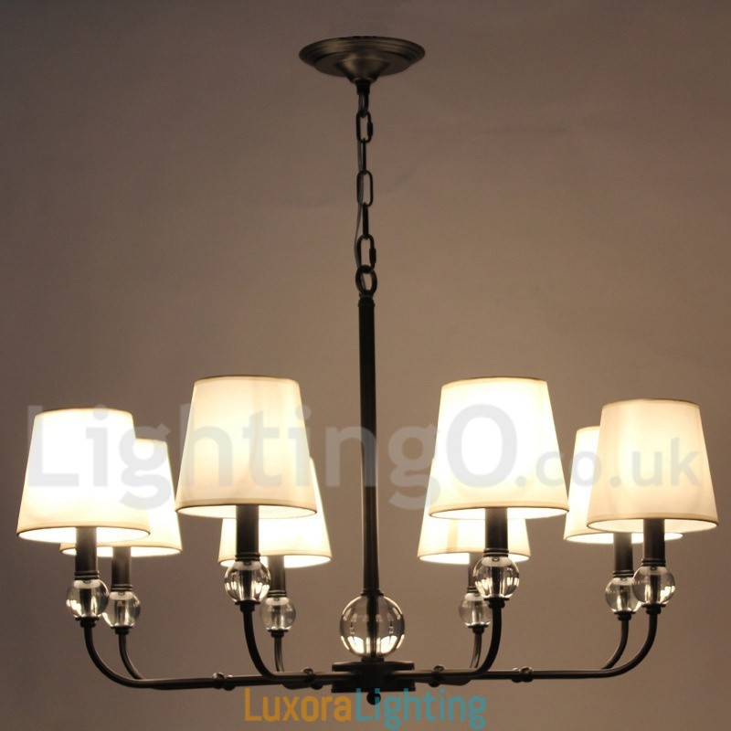 Designer Touch Decorative 8 Light Rustic Retro Black Contemporary Candle Style Chandelier