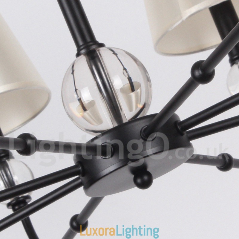 Designer Touch Decorative 8 Light Rustic Retro Black Contemporary Candle Style Chandelier