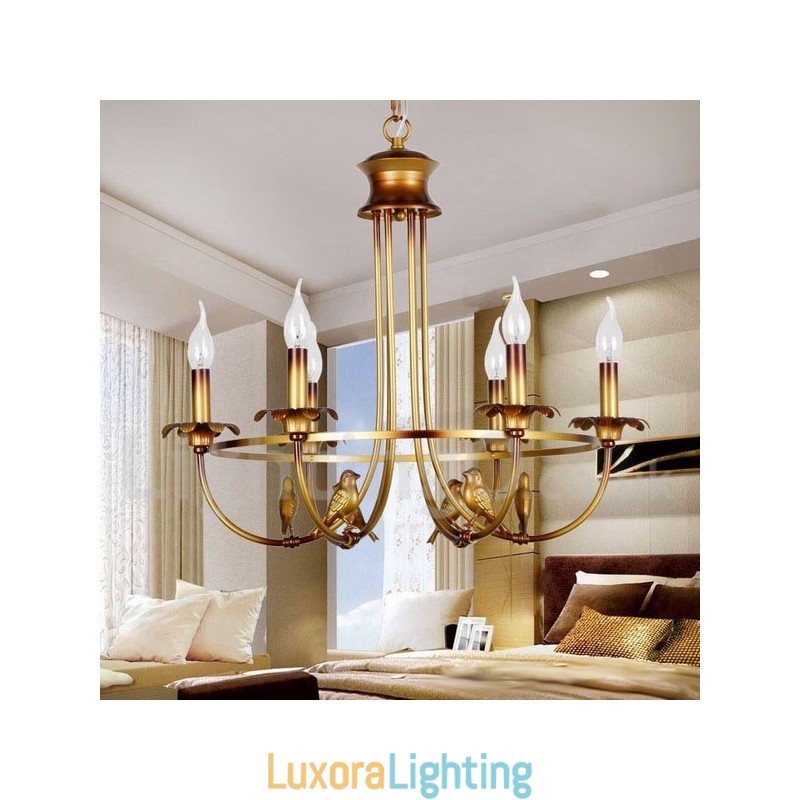 Designer Touch Decorative 6 Light Retro Candle Style Chandelier