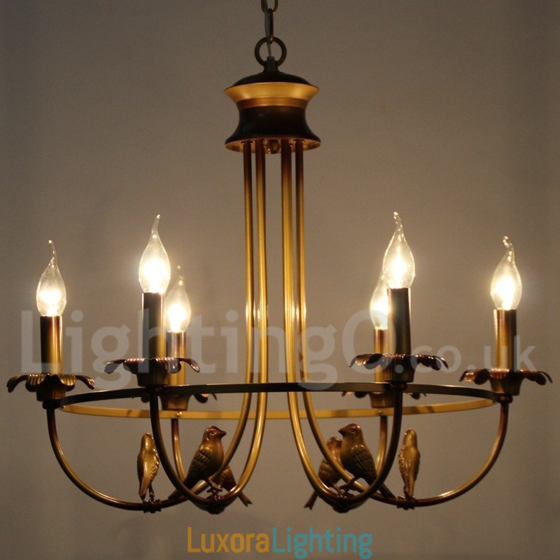 Designer Touch Decorative 6 Light Retro Candle Style Chandelier