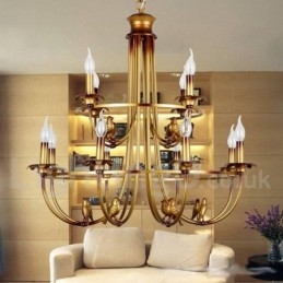 Designer Touch Decorative 12 Light Retro Candle Style Chandelier