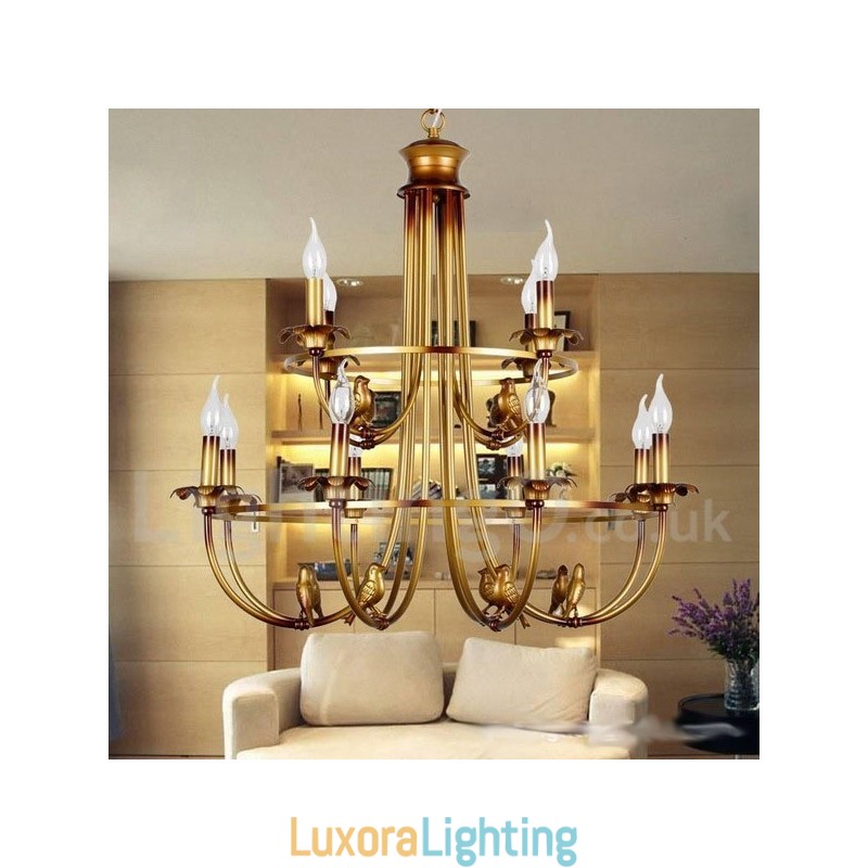 Designer Touch Decorative 12 Light Retro Candle Style Chandelier