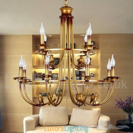 Designer Touch Decorative 12 Light Retro Candle Style Chandelier