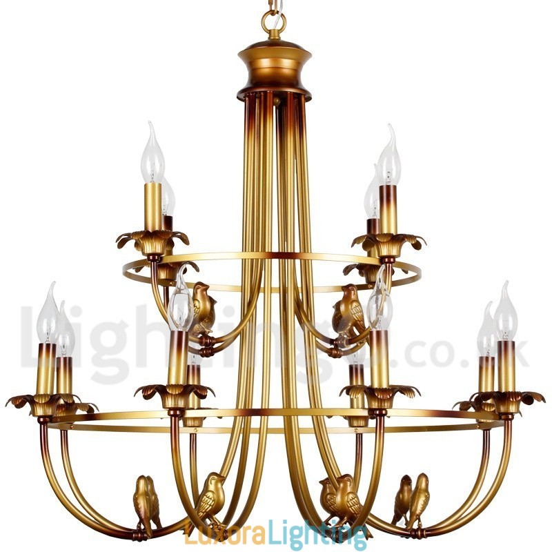 Designer Touch Decorative 12 Light Retro Candle Style Chandelier
