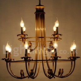 Designer Touch Decorative 12 Light Retro Candle Style Chandelier