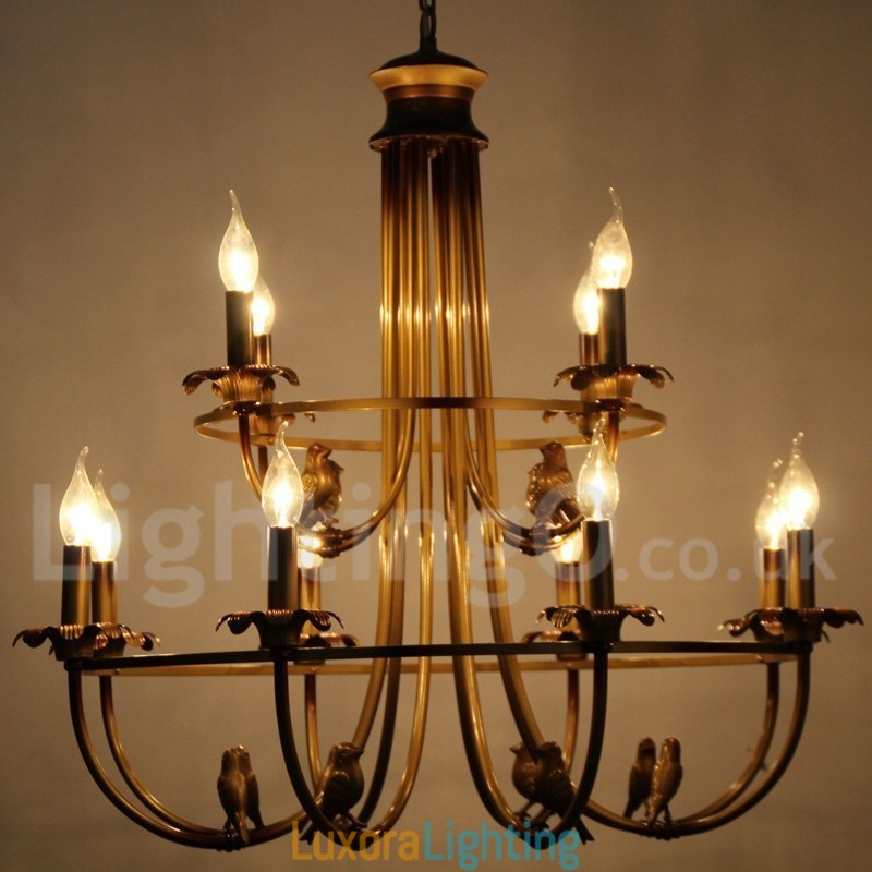 Designer Touch Decorative 12 Light Retro Candle Style Chandelier