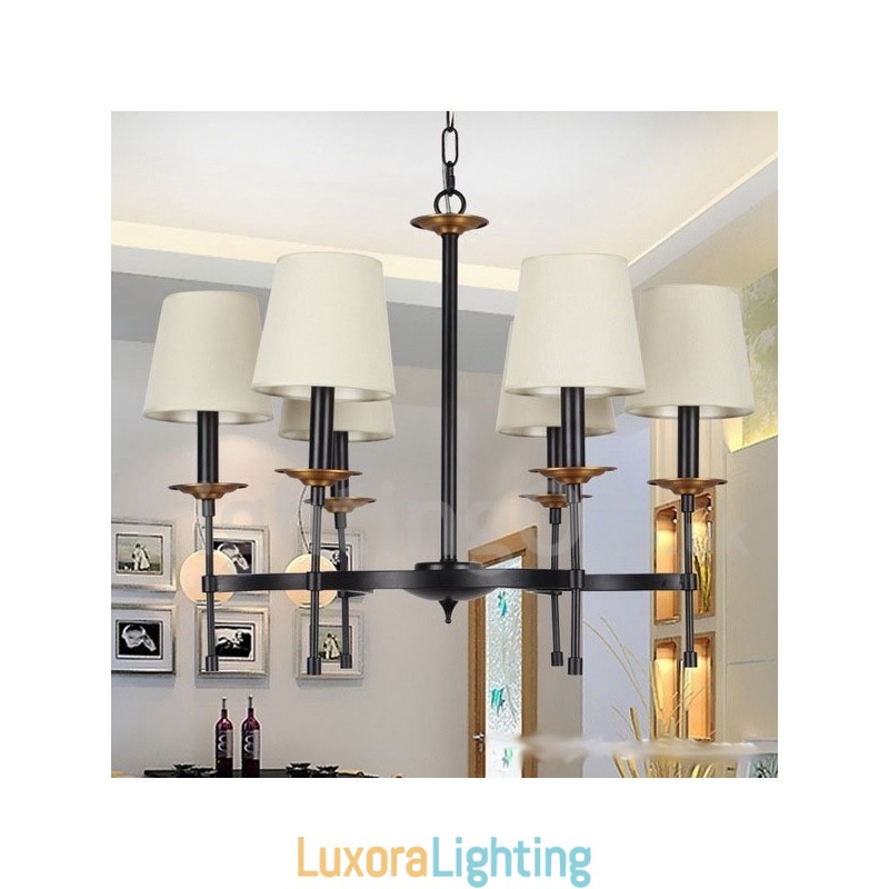 Designer Touch Decorative 6 Light Contemporary Black Retro Candle Style Chandelier