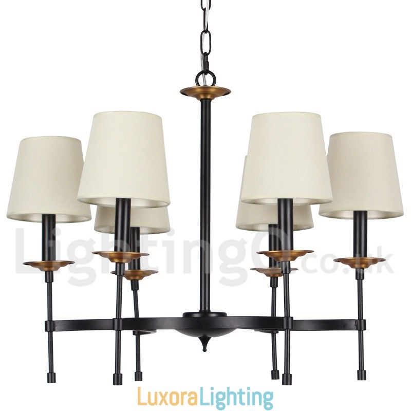 Designer Touch Decorative 6 Light Contemporary Black Retro Candle Style Chandelier