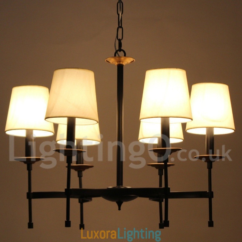 Designer Touch Decorative 6 Light Contemporary Black Retro Candle Style Chandelier