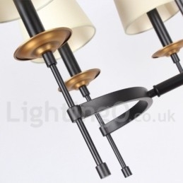 Designer Touch Decorative 6 Light Contemporary Black Retro Candle Style Chandelier