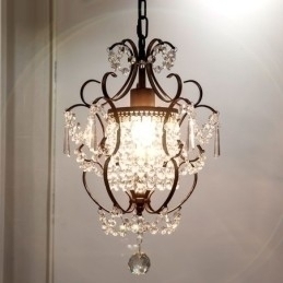 Designer Touch Decorative Iron Painting Chandelier with Clear Crystal Modern Lighting Lamp