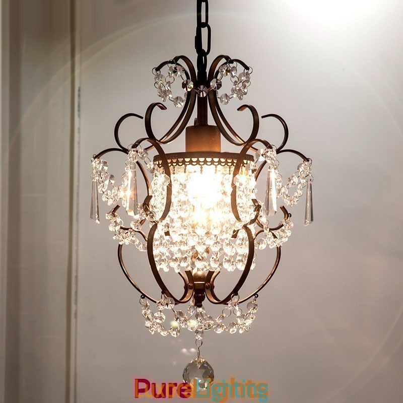Designer Touch Decorative Iron Painting Chandelier with Clear Crystal Modern Lighting Lamp