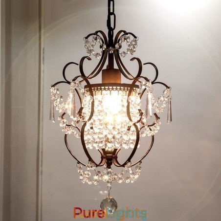 Designer Touch Decorative Iron Painting Chandelier with Clear Crystal Modern Lighting Lamp