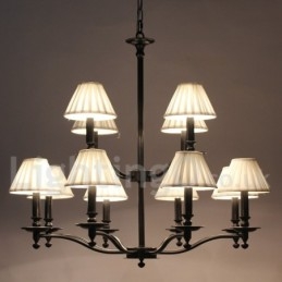 Designer Touch Decorative 12 Light Retro Rustic Large 2 Tier Candle Style Chandelier