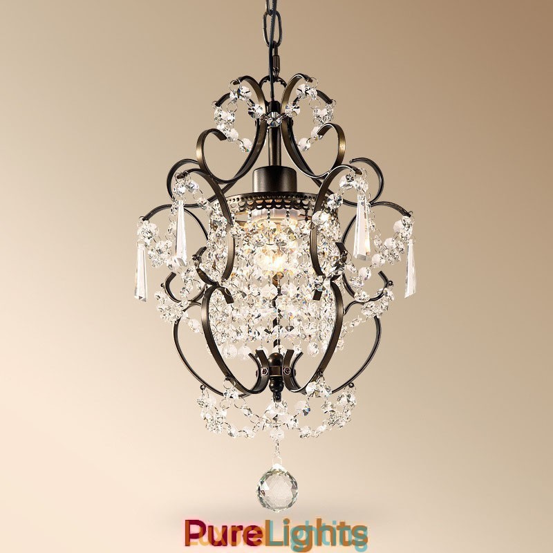 Designer Touch Decorative Iron Painting Chandelier with Clear Crystal Modern Lighting Lamp