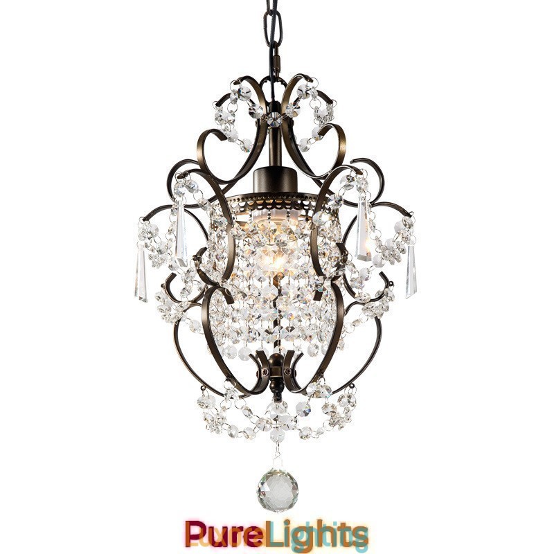 Designer Touch Decorative Iron Painting Chandelier with Clear Crystal Modern Lighting Lamp