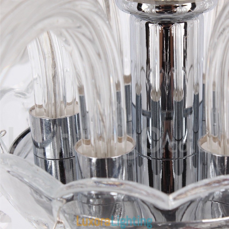 Designer Touch Decorative 6 Light Contemporary K9 Crystal Candle Style Chandelier