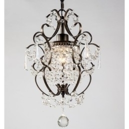 Designer Touch Decorative Iron Painting Chandelier with Clear Crystal Modern Lighting Lamp