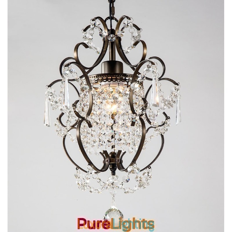 Designer Touch Decorative Iron Painting Chandelier with Clear Crystal Modern Lighting Lamp