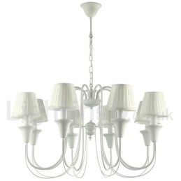 Designer Touch Decorative 8 Light White Retro Candle Style Chandelier