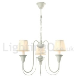 Designer Touch Decorative 3 Light White Retro Candle Style Chandelier