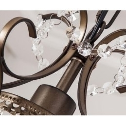 Designer Touch Decorative Iron Painting Chandelier with Clear Crystal Modern Lighting Lamp