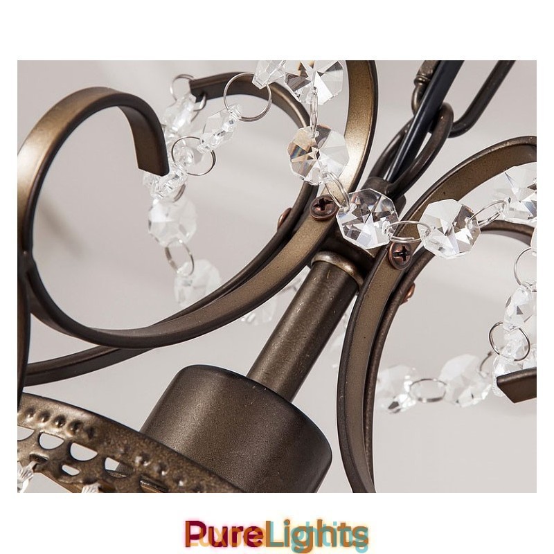 Designer Touch Decorative Iron Painting Chandelier with Clear Crystal Modern Lighting Lamp