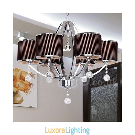 Designer Touch Decorative 6 Light Contemporary K9 Crystal Candle Style Chandelier