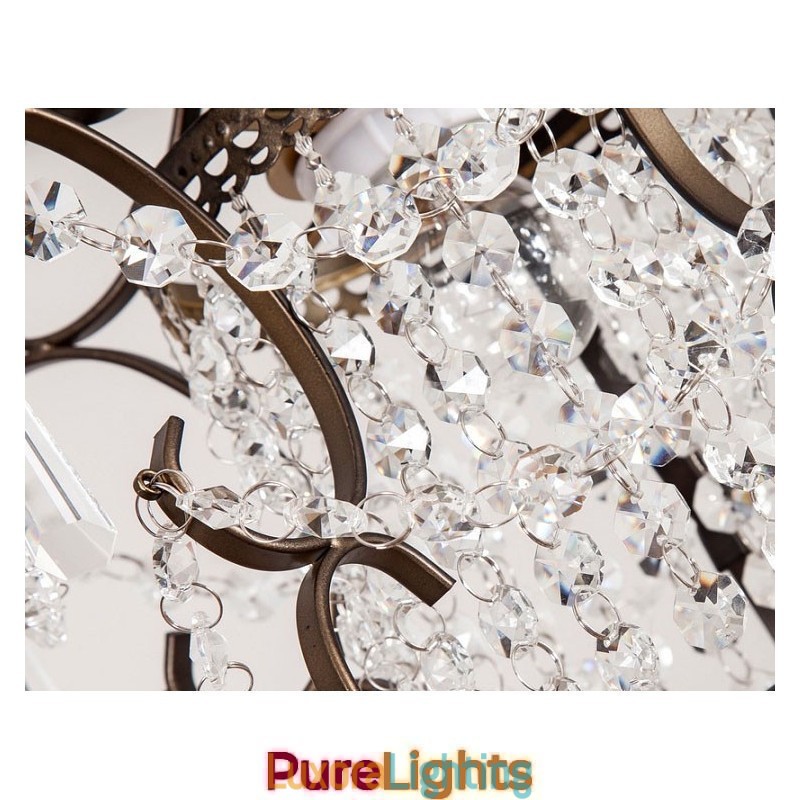 Designer Touch Decorative Iron Painting Chandelier with Clear Crystal Modern Lighting Lamp